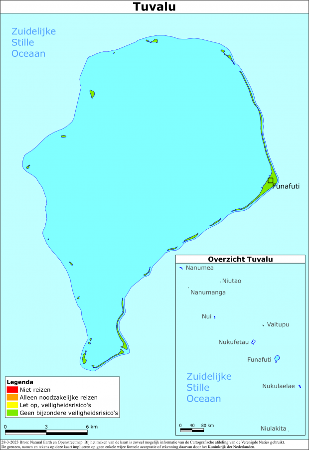 reisadvies kaart Tuvalu