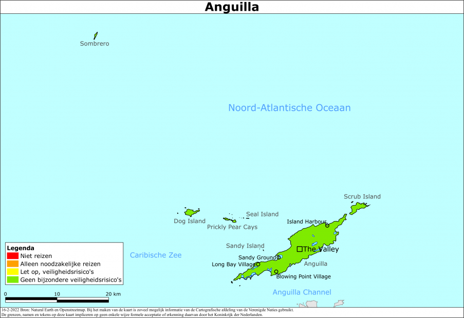 reisadvies kaart Anguilla