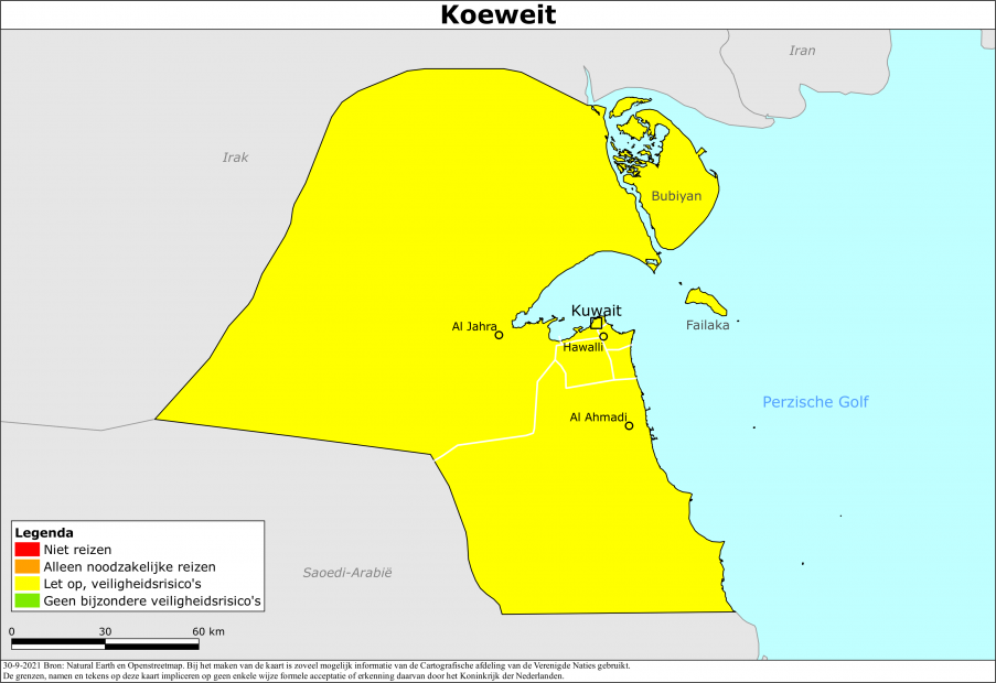 reisadvies kaart Koeweit