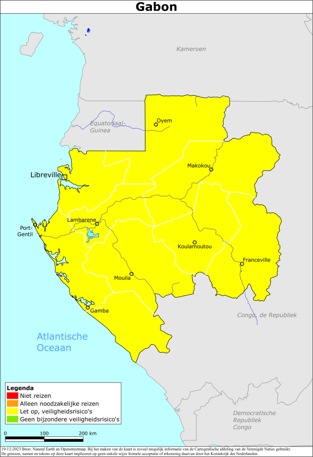 reisadvies kaart Gabon