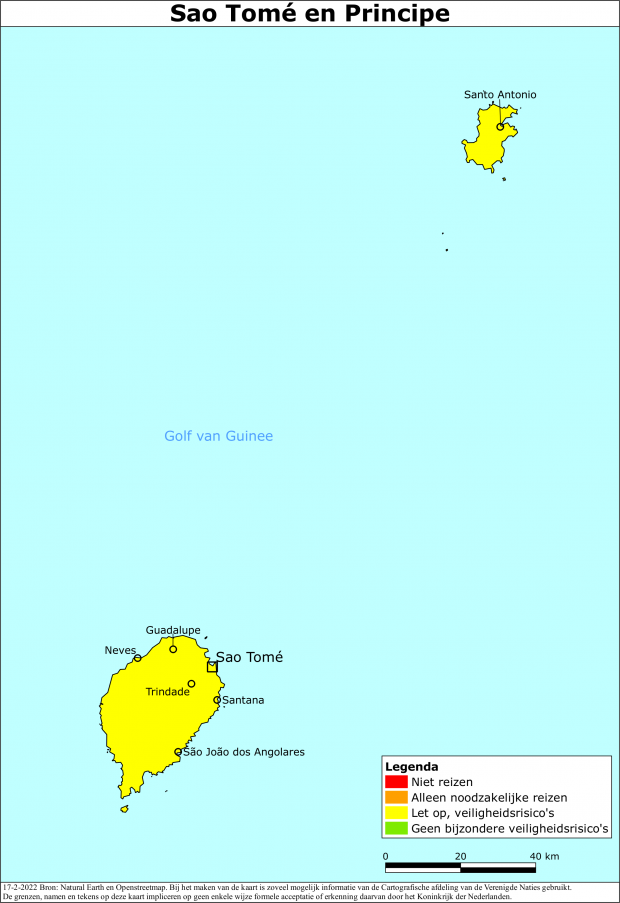 reisadvies kaart São Tomé en Príncipe