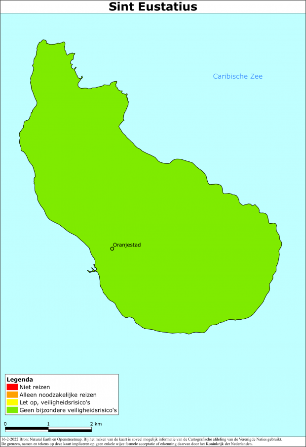 reisadvies kaart St. Eustatius