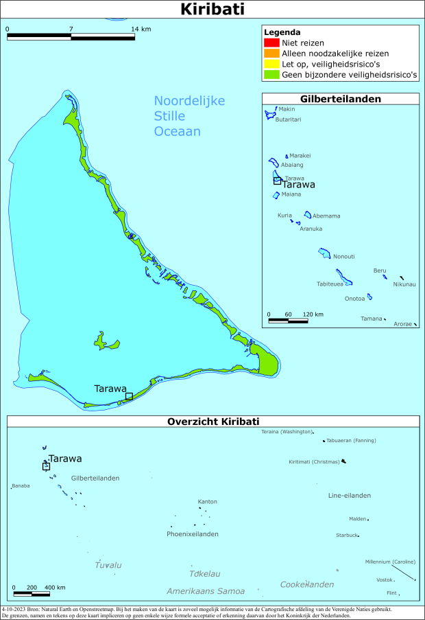 reisadvies kaart Kiribati