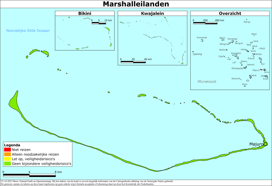 reisadvies kaart Marshall Eilanden