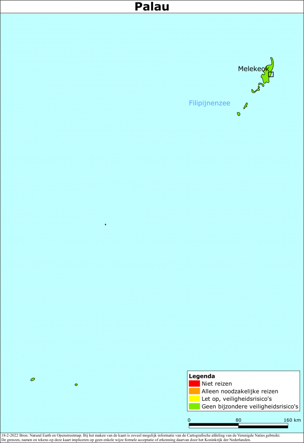 reisadvies kaart Palau
