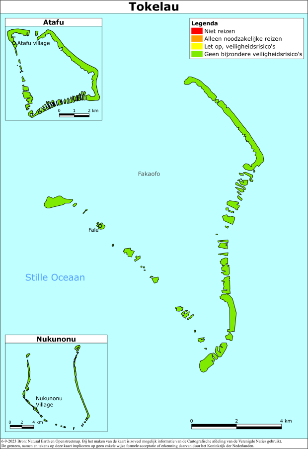 reisadvies kaart Tokelau