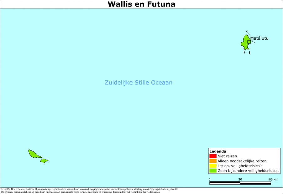 reisadvies kaart Wallis- en Futuna-eilanden