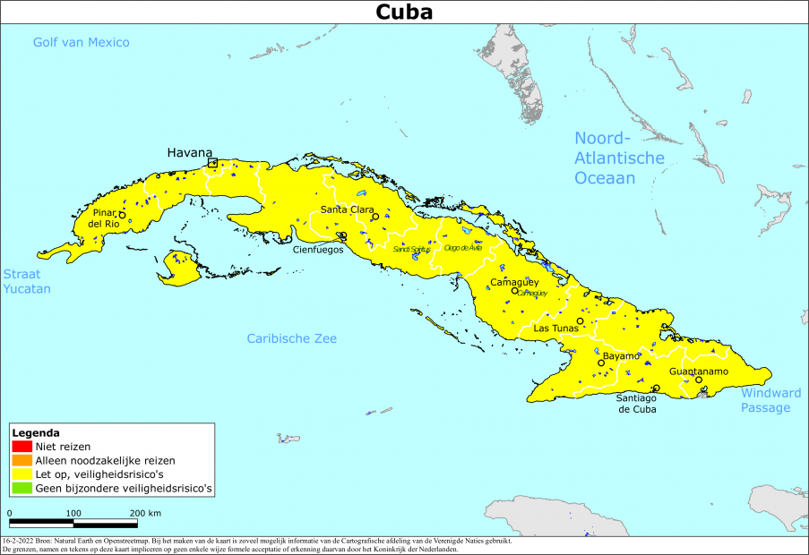 reisadvies kaart Cuba