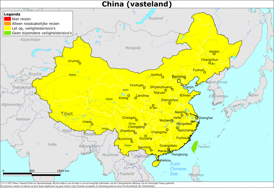 reisadvies kaart China