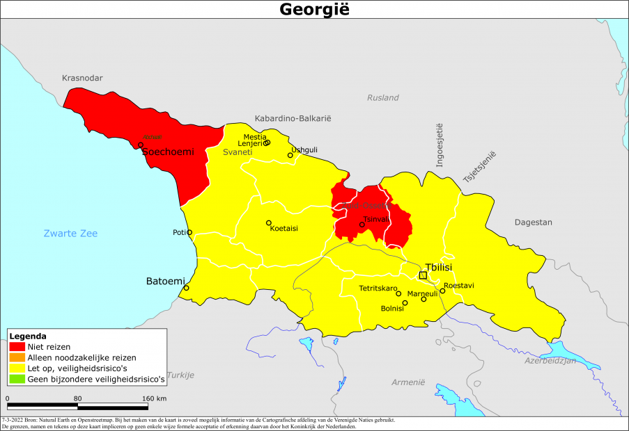 reisadvies kaart Georgië