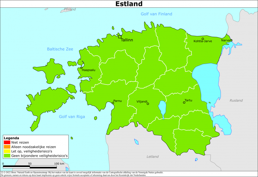 reisadvies kaart Estland