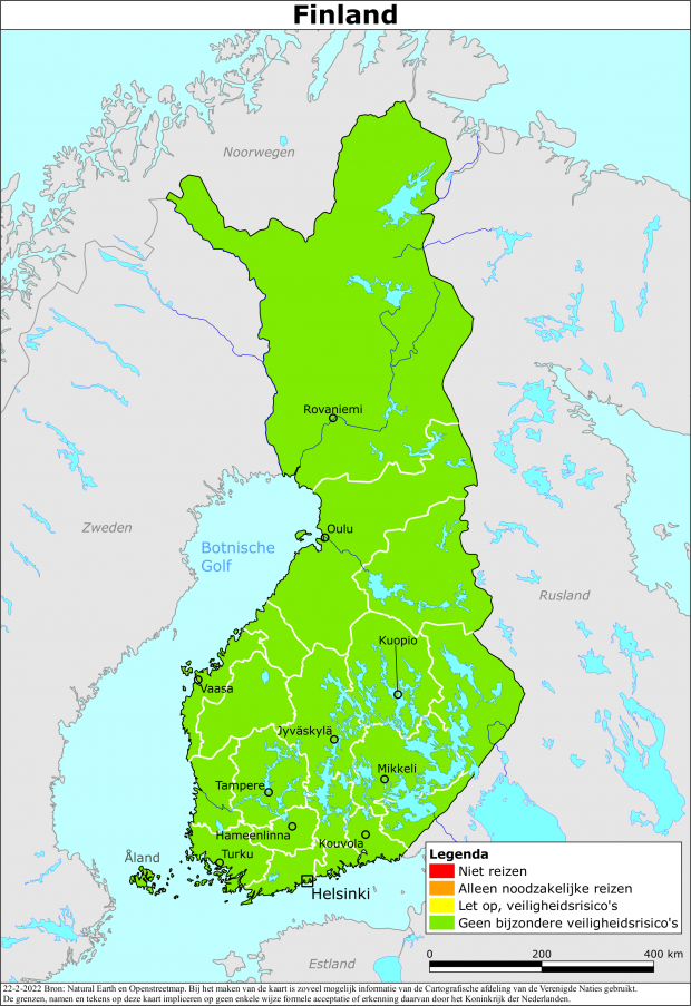 reisadvies kaart Finland