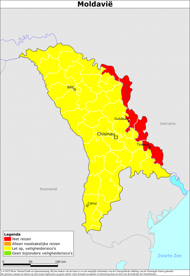 reisadvies kaart Moldavië