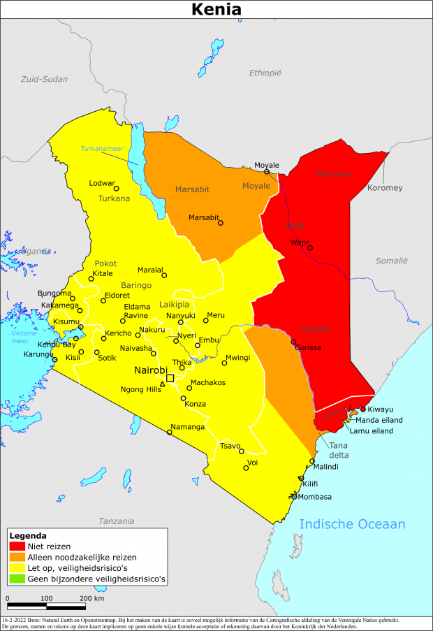 reisadvies kaart Kenia